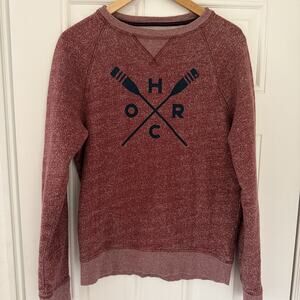 Brooks Brothers Red Fleece Sweatshirt S Fleece Crew Neck Red Heathered Oars